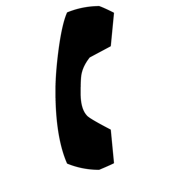 Bild zeigt einen analogen Telefonhörer, als Grafik in schwarz